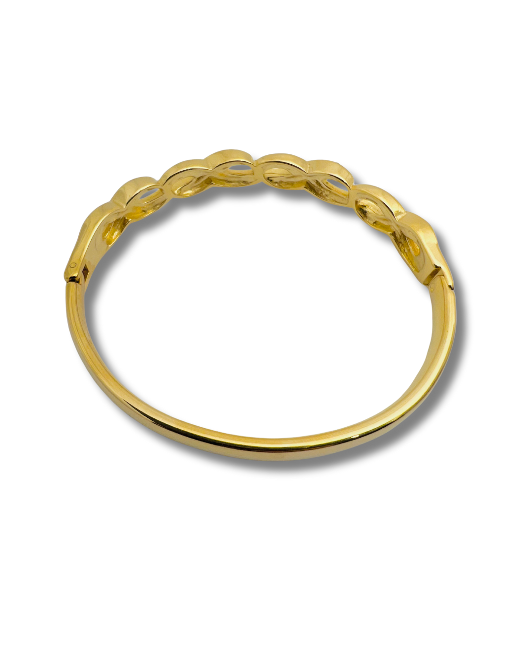 Gold Twist-Link Bangle with Cubic Zirconia Accents