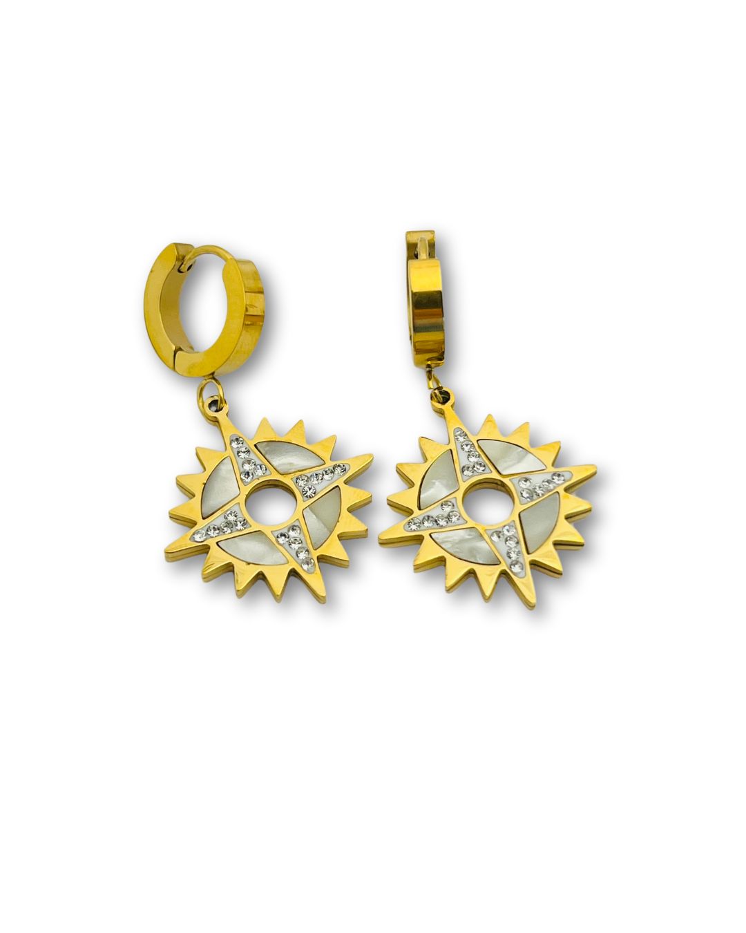 Starlight compass drop earrings