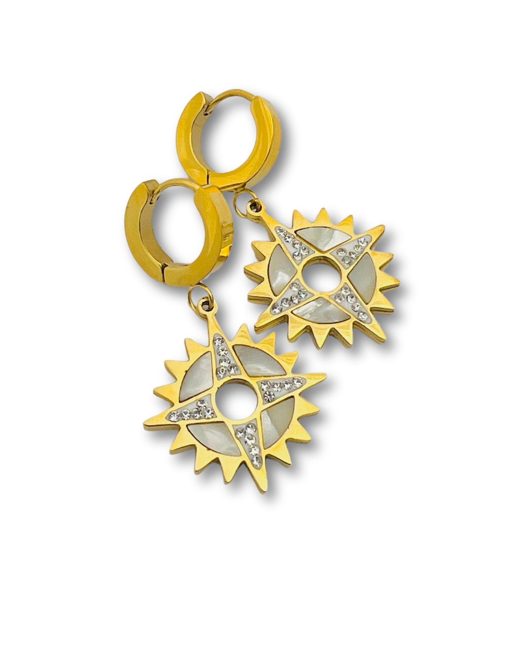Starlight compass drop earrings