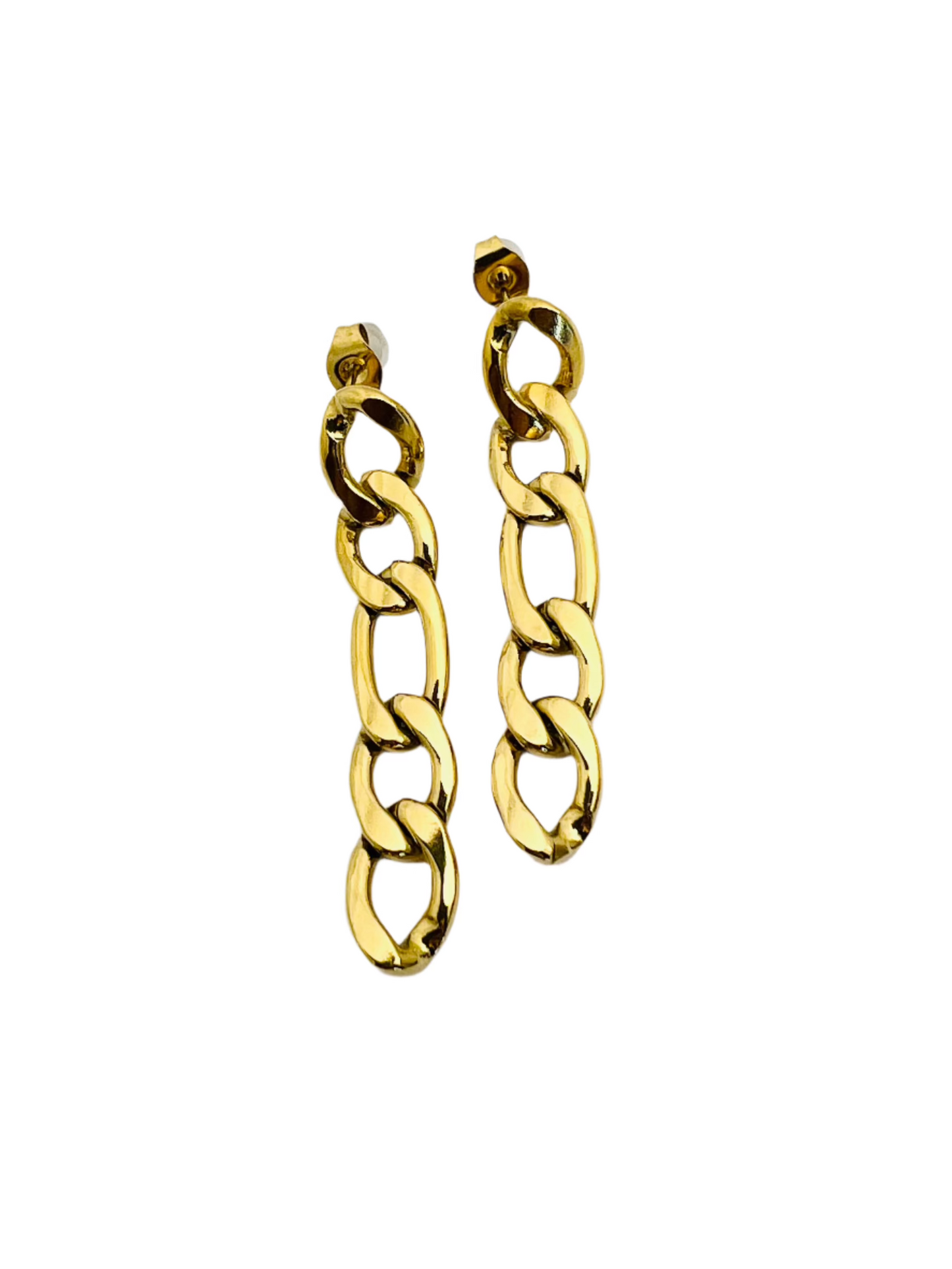 Bold Gold-Plated Chain Link Earrings