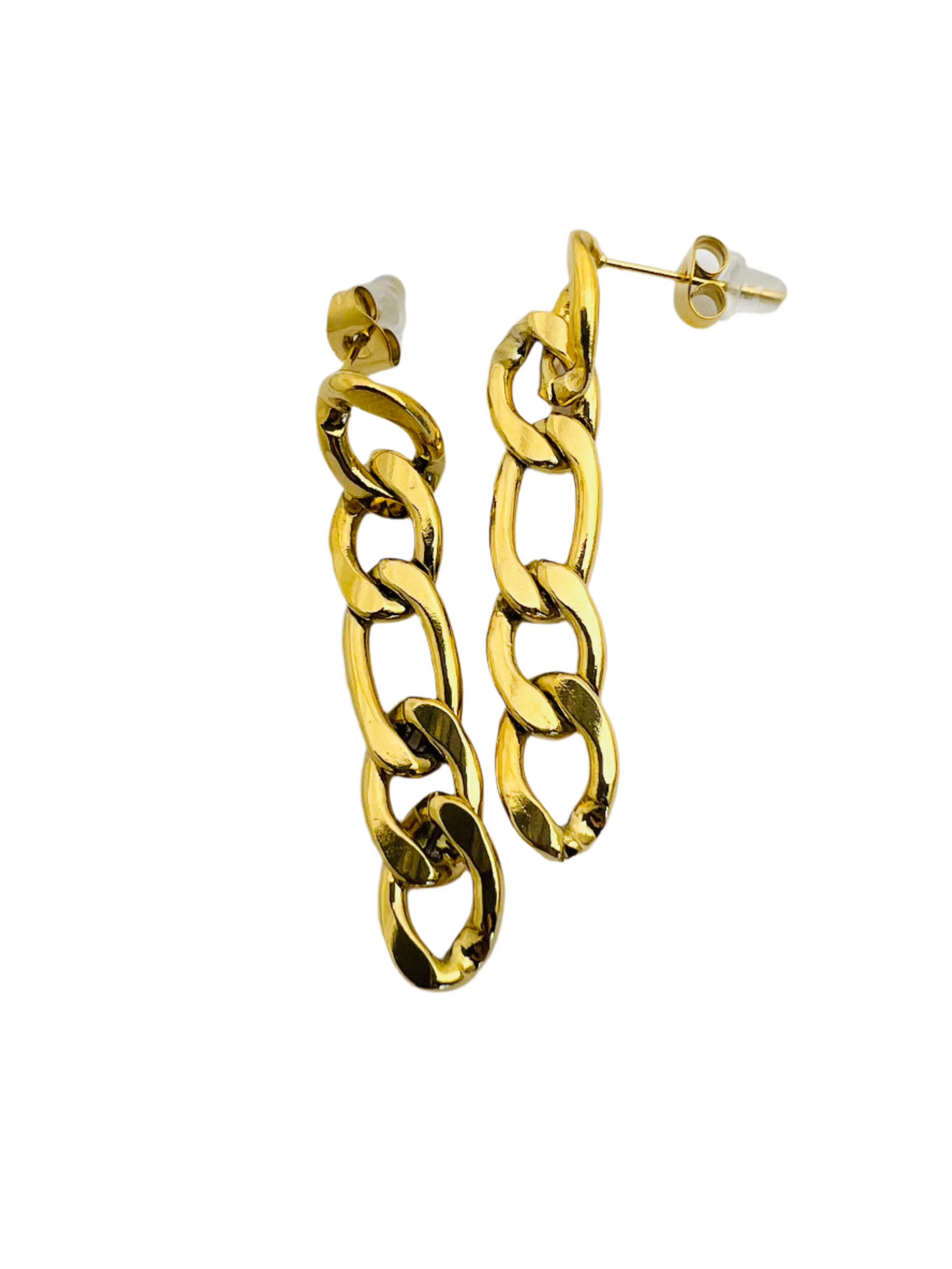 Bold Gold-Plated Chain Link Earrings