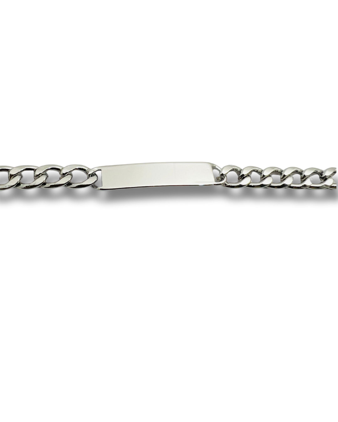 Silver Cuban Link ID Bracelet