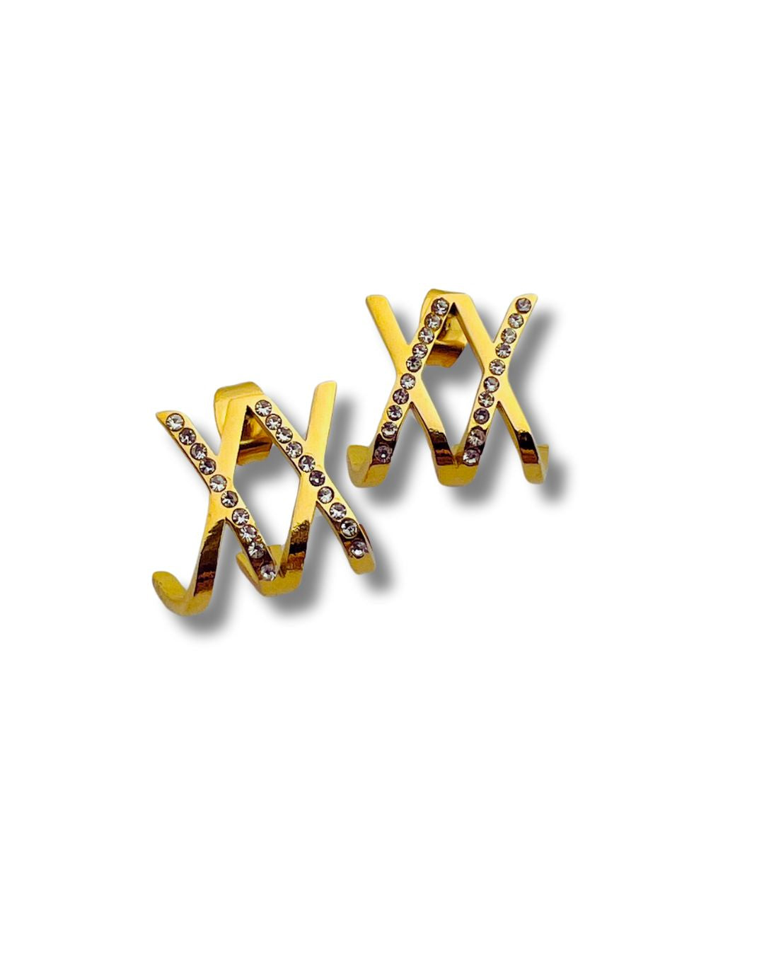 Golden Twists Crystal Earrings
